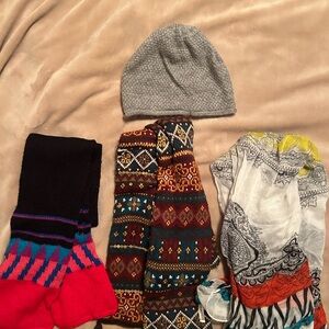 Women Colorful Winter Accessories Set scarves and beanie
